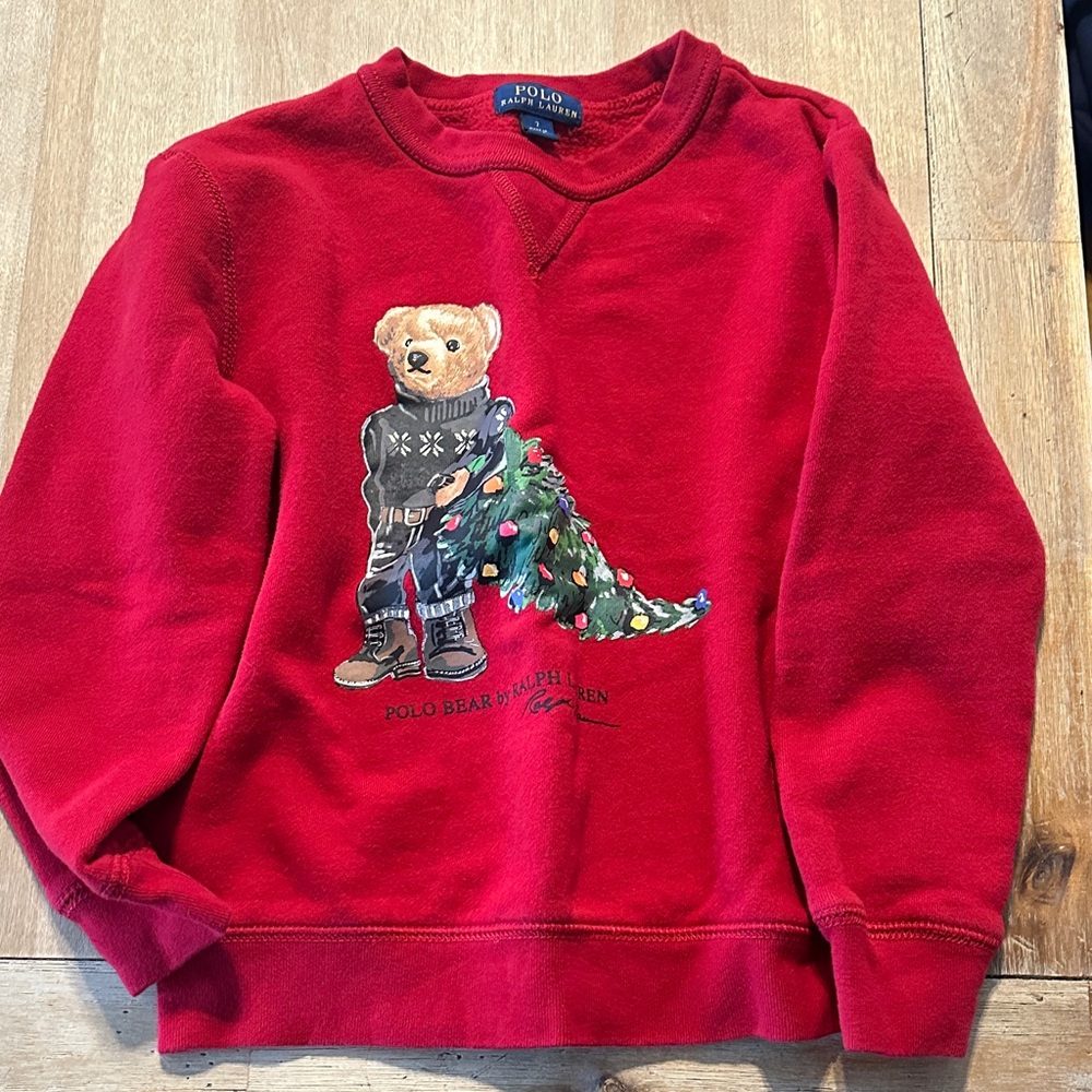 Polo by Ralph Lauren Red Crewneck with Bear Design